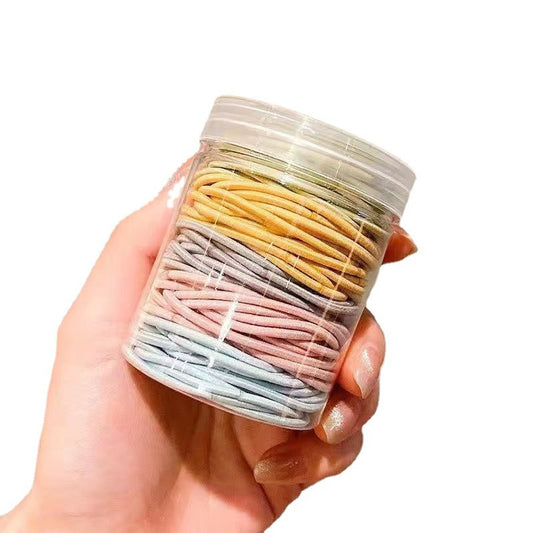 100 rubber bands canned headband macaron rubber band versatile rubber band hair tie rope