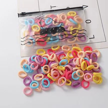 100 rubber bands canned headband macaron rubber band versatile rubber band hair tie rope